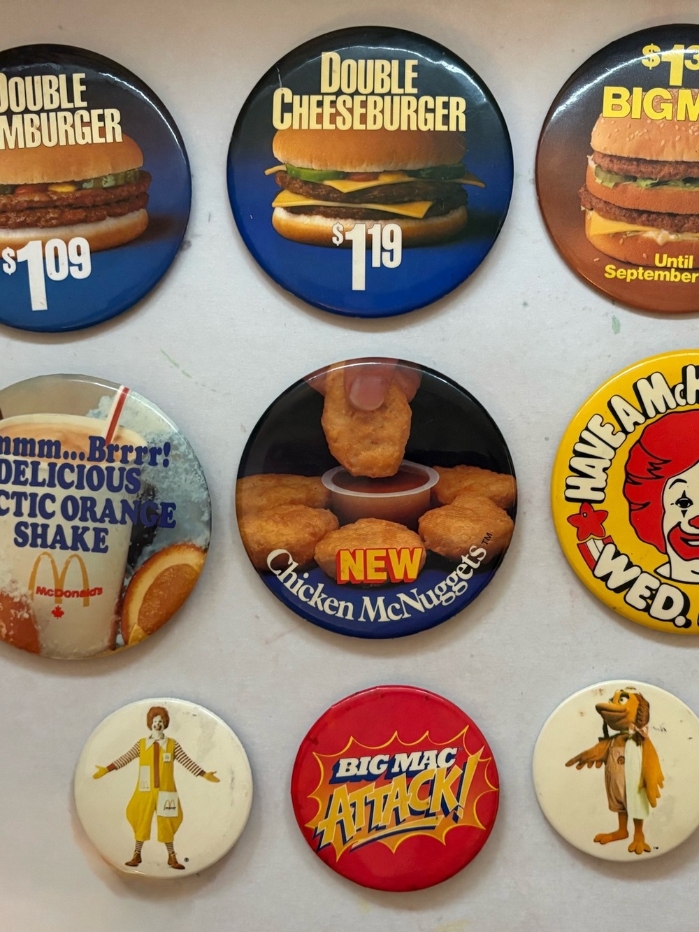 McDonald's Vintage Pin Button Set